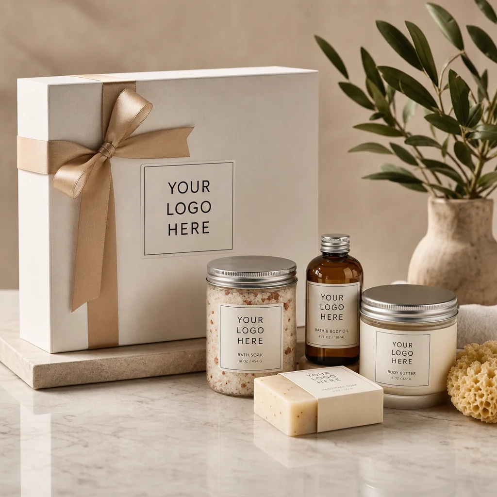 Generic private-label mockup for Spa Gift Set