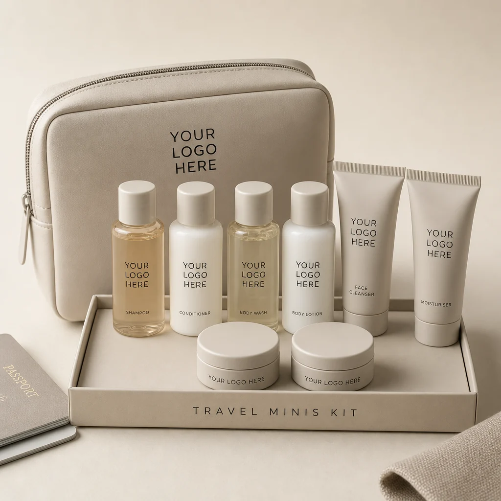 Generic private-label mockup for Travel Minis Kit